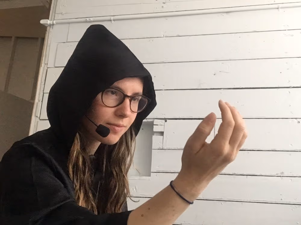 Danielle in her San Francisco garage. Image from Danielle Baskin.