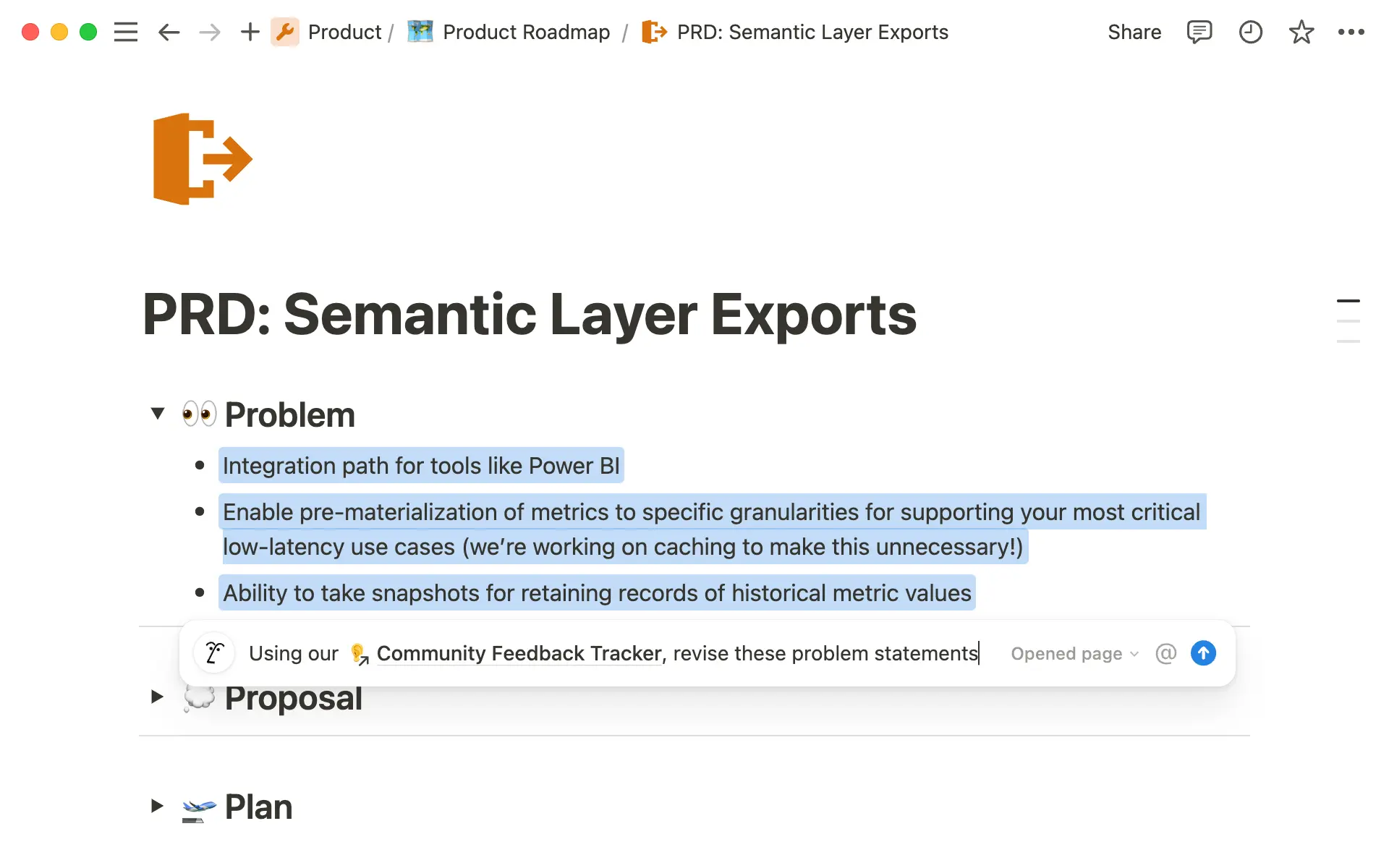 dbt Labs PRD with Notion AI