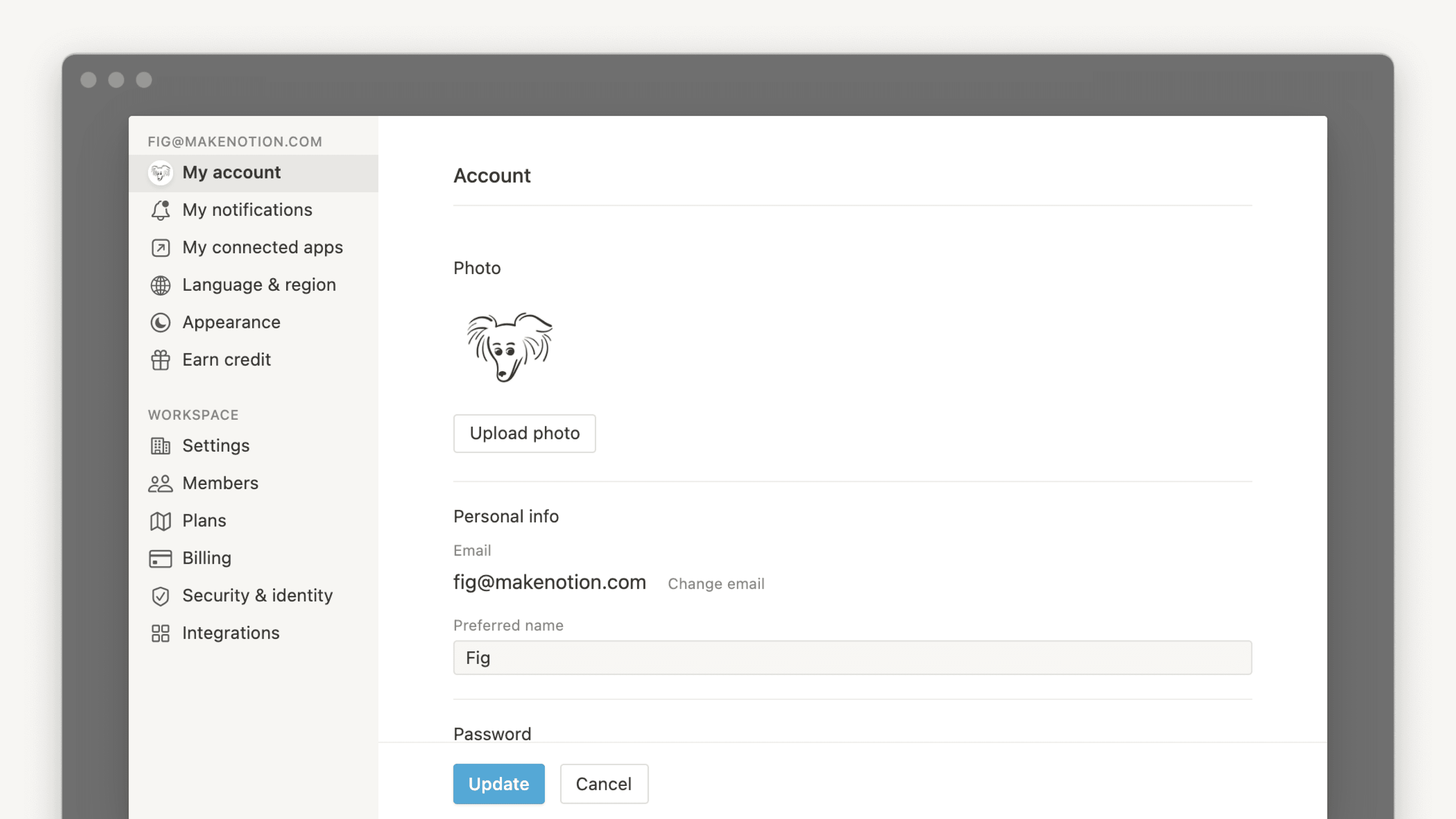 Account settings - hero